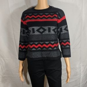 3/$20 Rafaella Aztec  Print Sweater